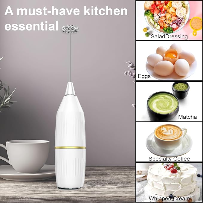Milk Frother Handheld, Mini Drink Mixer and Coffee Blender Frother - Image 6