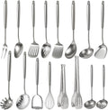 Newness 16 Pcs Cooking Utensils Set, 304 Stainless Steel Kitchen Utensils Set by NewnessFocusOnStainlessSteel