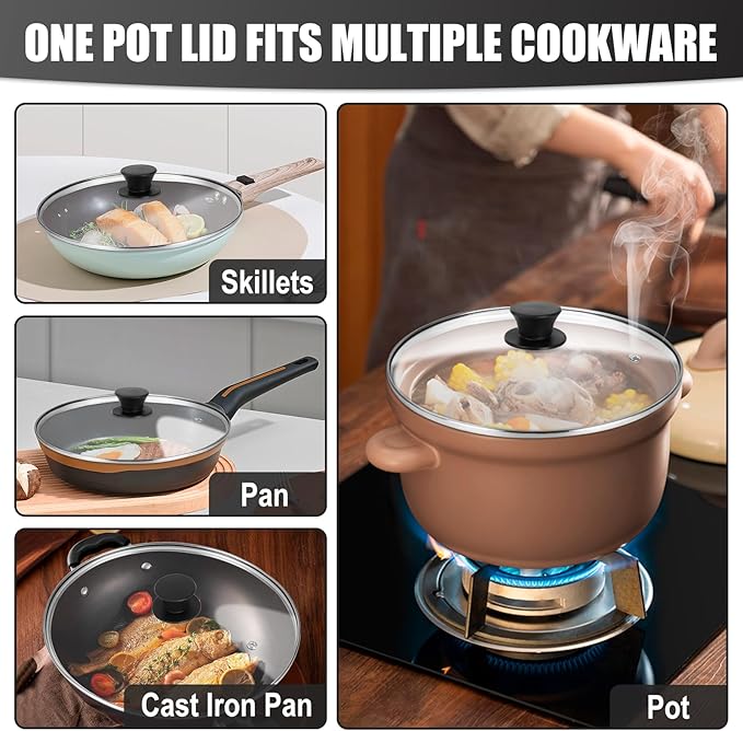 Pan Lid 8 Inch - Tempered Glass Pot Lid - Replacement Pan Cover - Image 6