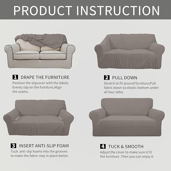 Easy-Going Stretch Sofa Slipcover 1-Piece Sofa Cover Furniture Protector Couch - Image 8