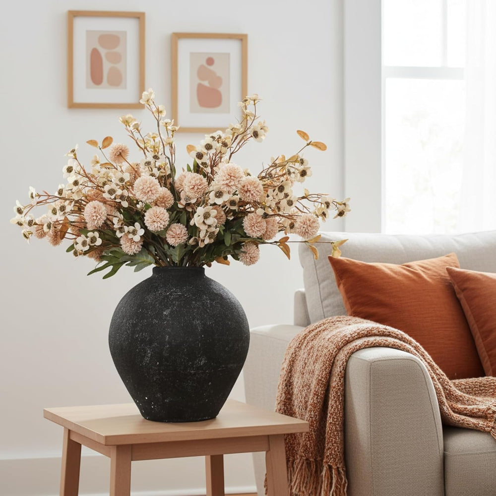 Beige Silk Flower Arrangements Decor, Large Floral Centerpieces For Tables