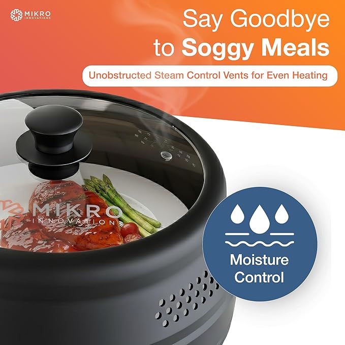 Mikro Innovations Glass & Silicone Microwave Splatter Cover – Tall and - Image 2
