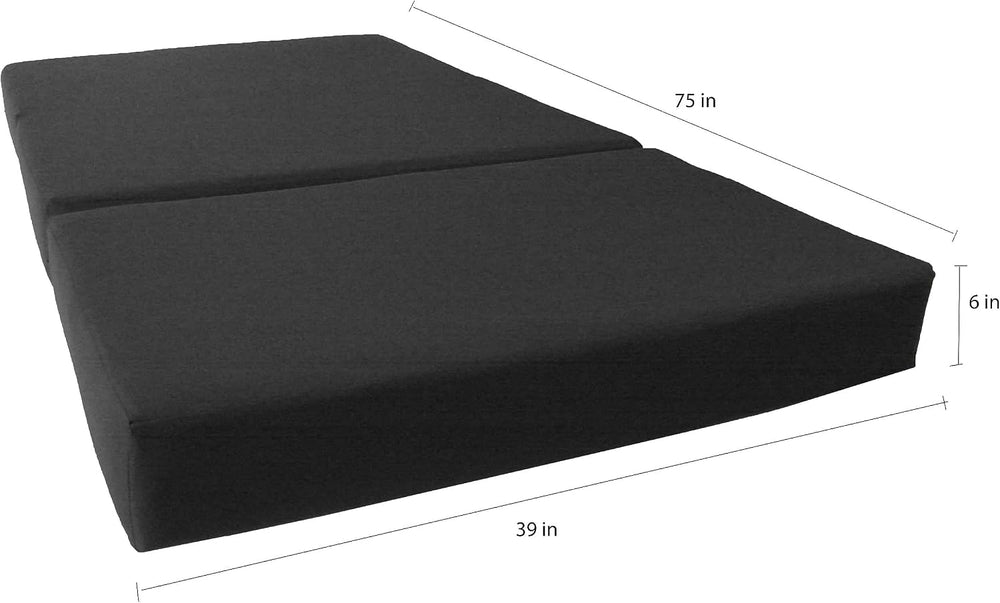 D&D Futon Furniture Black Trifold Foam Beds, Shikibuton, Tatami Cushion T...
