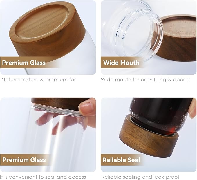 6-Pack 8 fl oz Stackable Airtight Glass Jars – Small Mason Jars designed - Image 7