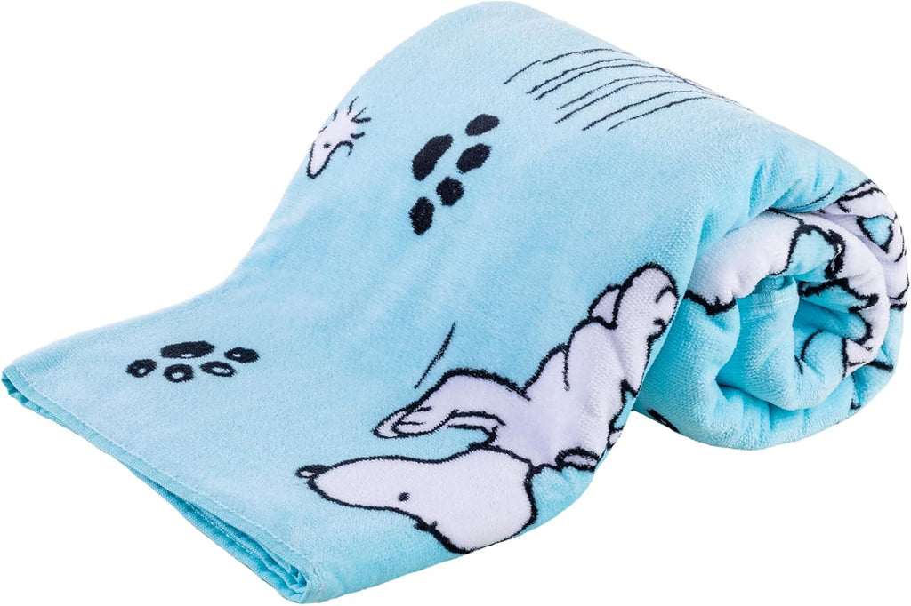Berkshire Peanuts® Snoopy Beach Towel — 100% Cotton Pool & Beach Towel, Absorbent, Quick-Drying & Sand-Free, 36'' × 72'', Poses and Paws
