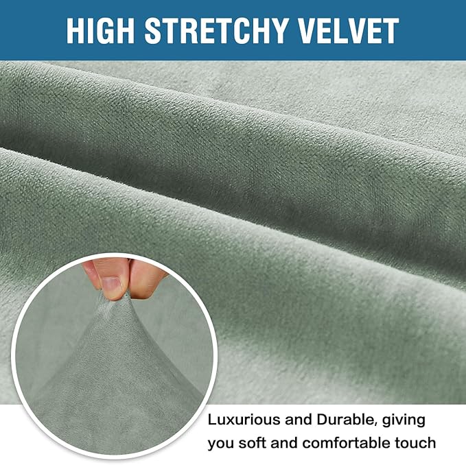 H.VERSAILTEX Stretch Velvet Loveseat Covers - Image 3