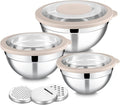E-far Mixing Bowls with Lids and Graters, Stainless Steel Salad Mixing Bowl by E-far