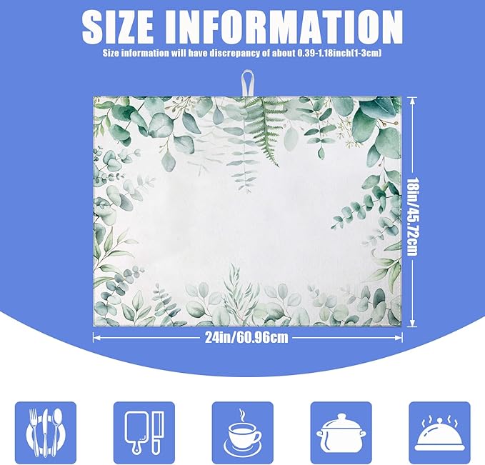 Sage Eucalyptus Dish Drying Mat - Image 2