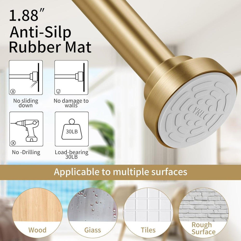 YNL Shower Curtain Rod 34-82 Inches (2.8-6.8ft) Adjustable Spring Shower Rod ...