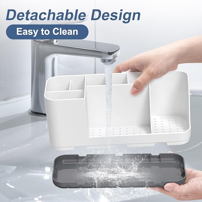 QIYVLOS Bathroom Organizers and Storage, 8 Slots Detachable Toothbrush Holders - Image 3