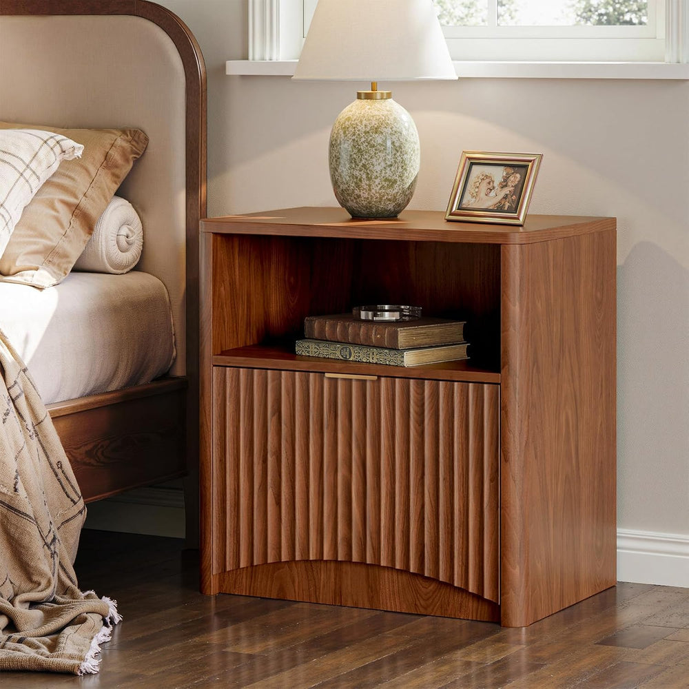 Evermagin 3-Piece Bedroom Set, 54" 6-Drawer Dresser, 2 Nightstands, Walnut