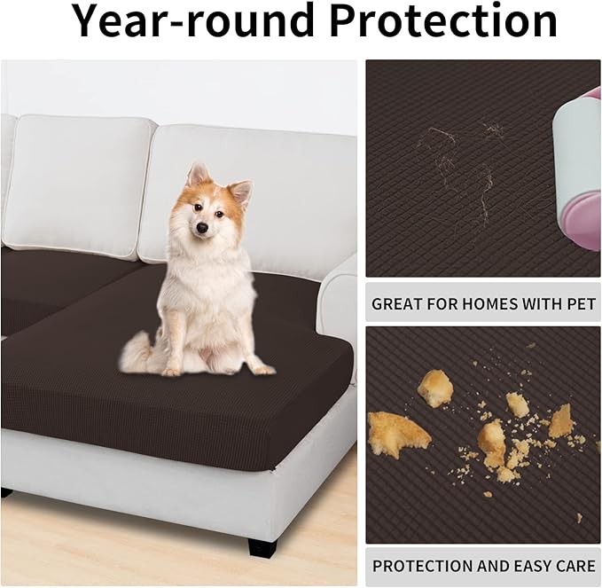 Easy-Going Stretch 4 Pieces Couch Cushion Covers - Image 3