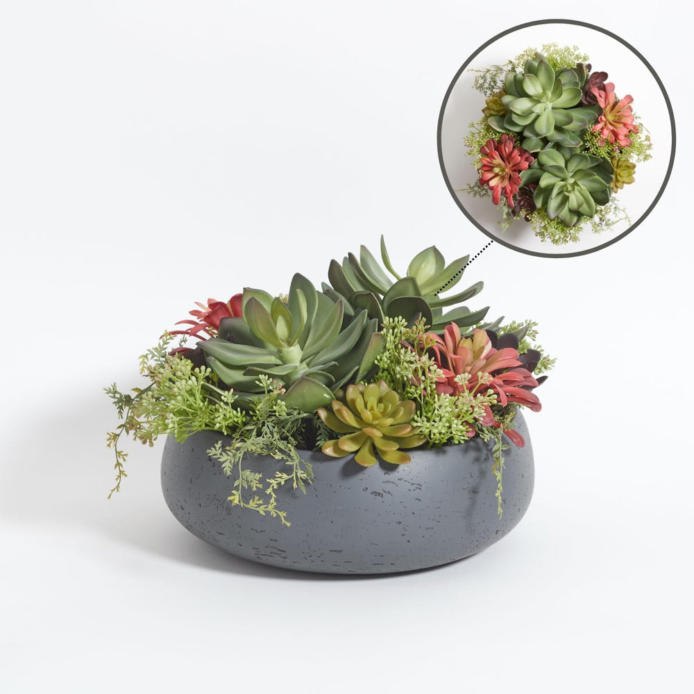 CG Hunter Faux Succulent Arrangement, Premium Artificial Indoor Plant Enhance...