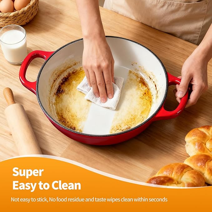 ONKO Dutch Oven For Sourdough Bread Baking, 6QT Enameled Cast Iron Dutch Oven - Image 6