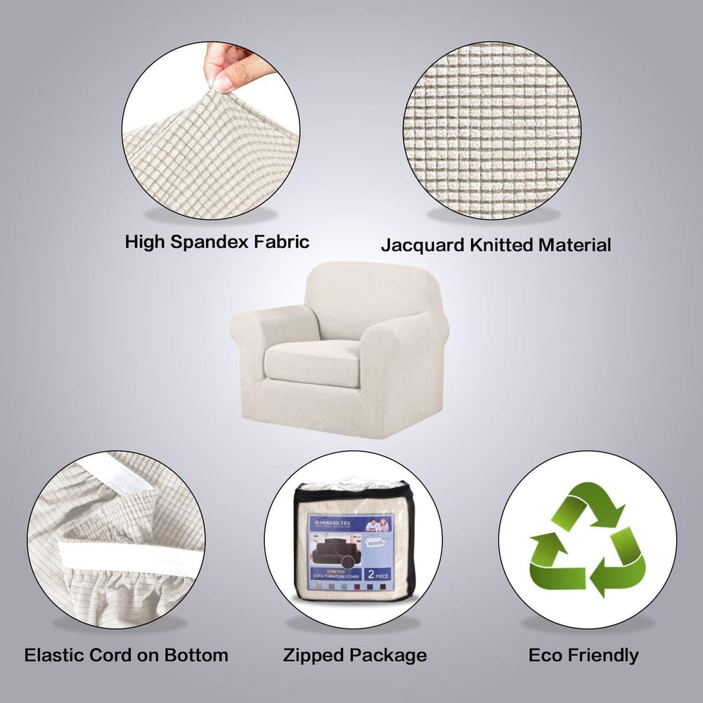 H.VERSAILTEX Stretch Slip Covers for Armchairs Chair Slipcovers for Living Ro...