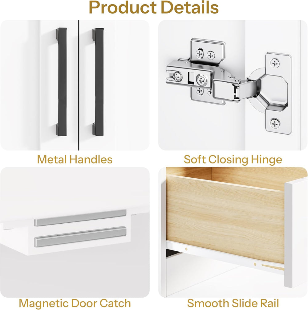 DynJest Armoire Wardrobe Closet with 2 Drawers, 70" Tall Clothing Storag...