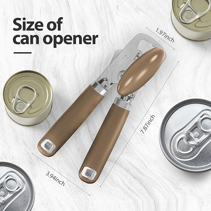 Safring Can Opener Manual, Heavy Duty Stainless Steel Smooth Edge Can Opener - Image 2