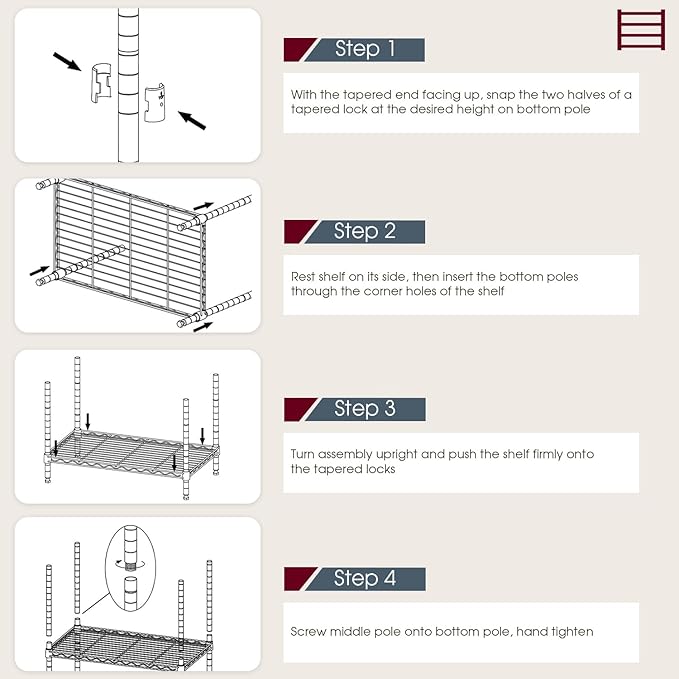BestOffice NSF Wire Shelving Unit 6Shelf Large Storage Shelves Heavy Duty Metal - Image 5