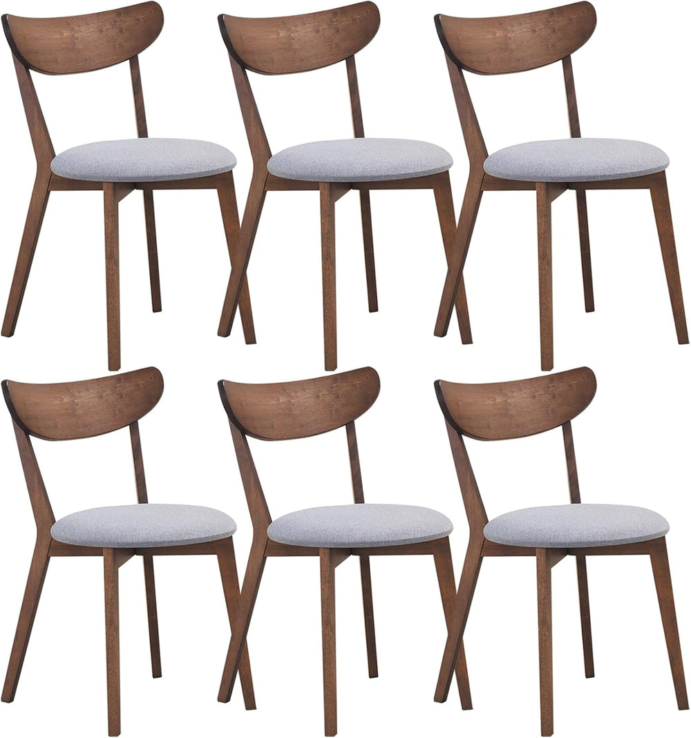 COSTWAY Dining Chairs Set of 6, Mid-Century Modern Kitchen & Dining Chair...