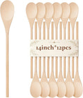 12 Pcs Wooden Spoons for Cooking, MORGLES 14-Inch Serving Spoons for Stirring by Morgles