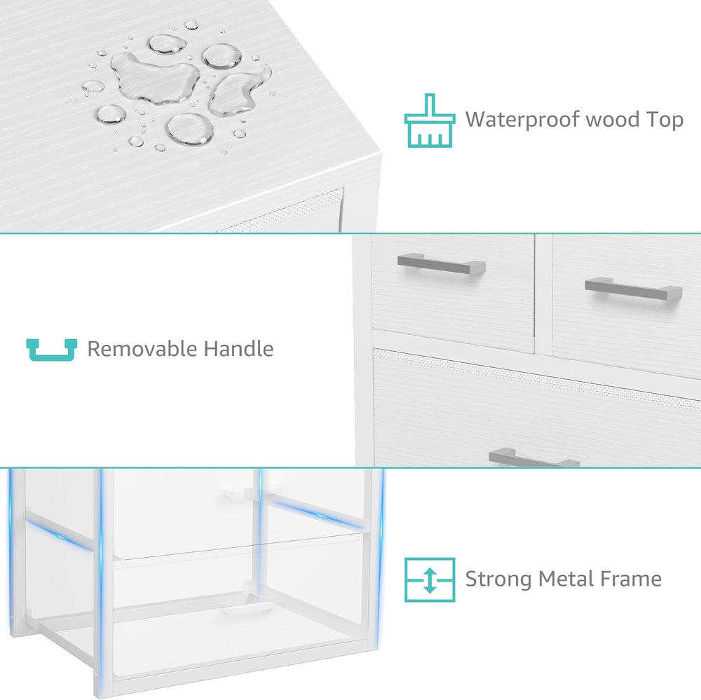 BOLUO Closet Drawers White 4 Drawer Dresser for Closet Organizers and Storage...