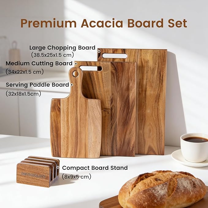 Acacia Wood Cutting Board Set of 3 - Image 2
