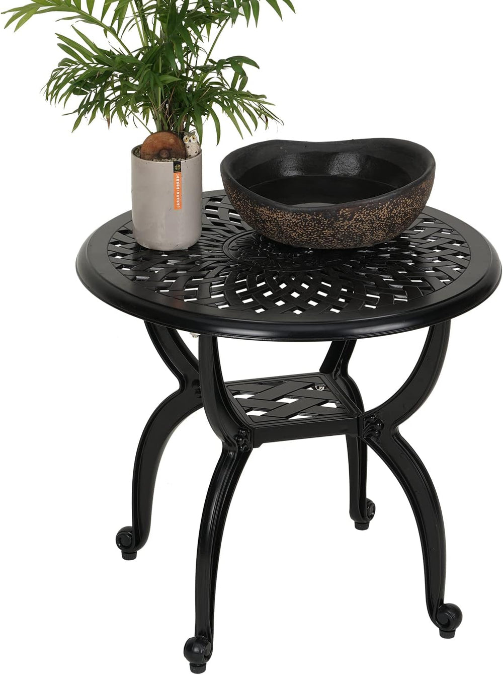 YKSY&YKSY Jardin DE Centennial Cast Aluminum Side/End Table, Anti-Rust Co...