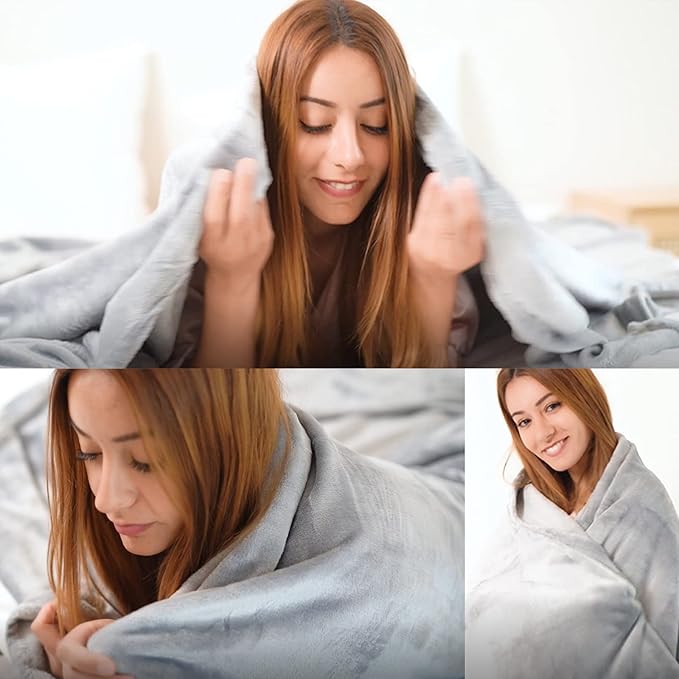 JIAHANNHA Grey Throw Blankets, Fleece Blanket Throw Size 50"×60", Super Soft - Image 2