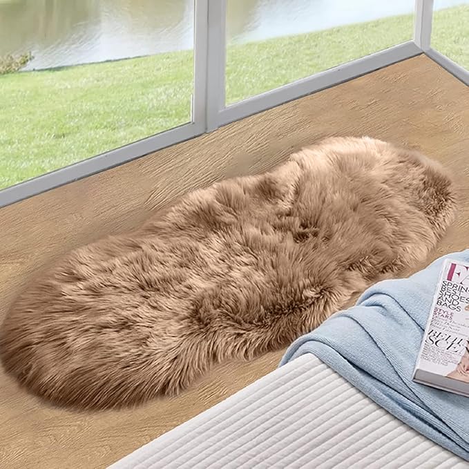 ORINOVA Beige Faux Sheepskin Fluffy Fur Rugs by ORINOVA