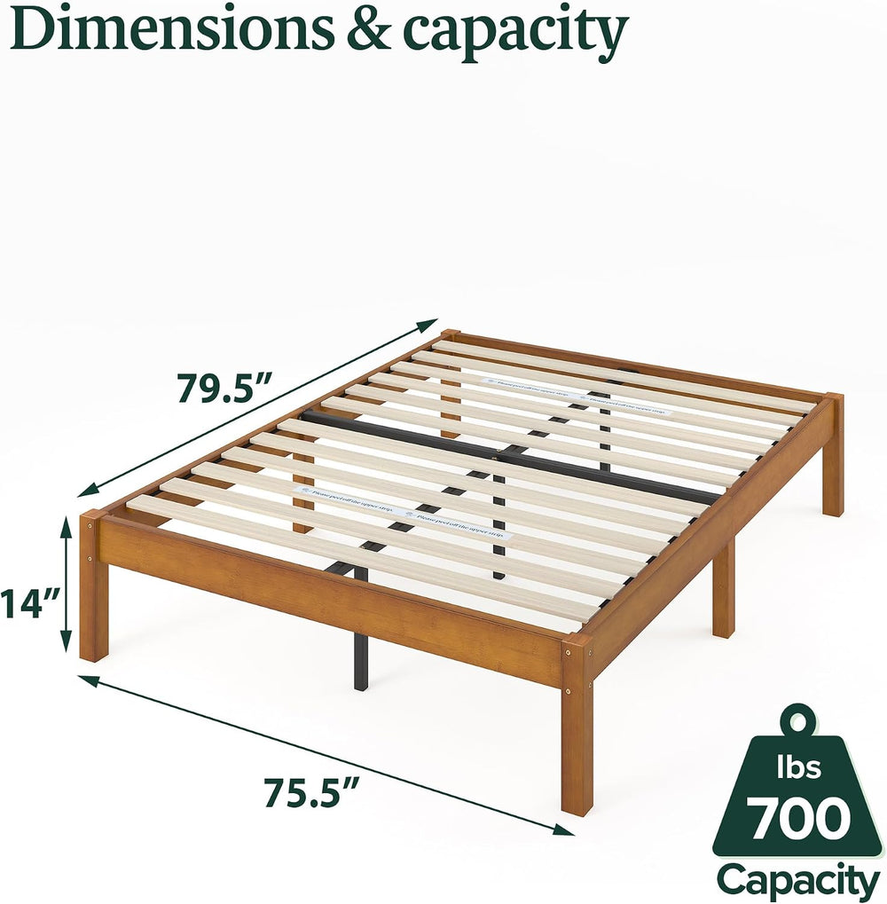 Zinus 14 Inch Ellie Bamboo Platform Bed Frame, No Box Spring Needed, King