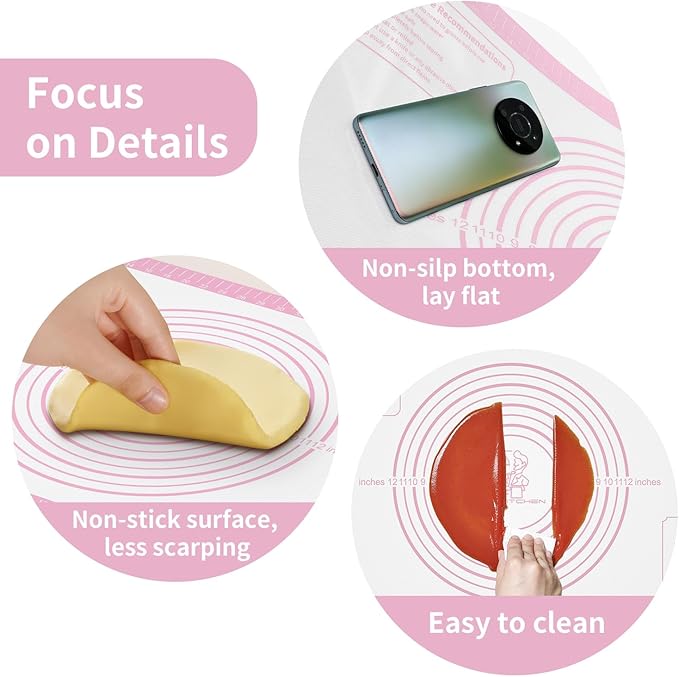 Silicone Pastry Mat for Dough Rolling, Extra Large Silicone Baking Mat - Image 5
