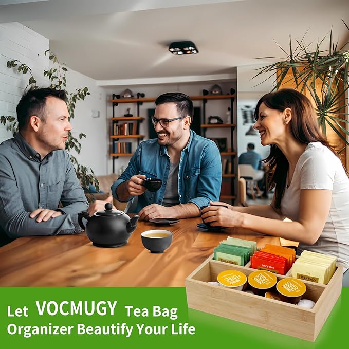 4 Pack Bamboo Tea Bag Organizer, Tea Bag Storage - Image 5