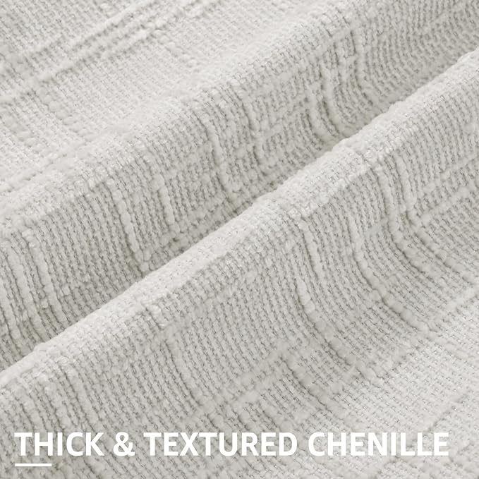 decorUhome Light Grey Chenille Euro Sham Throw Pillow Covers 22x22 Set of 2 - Image 2