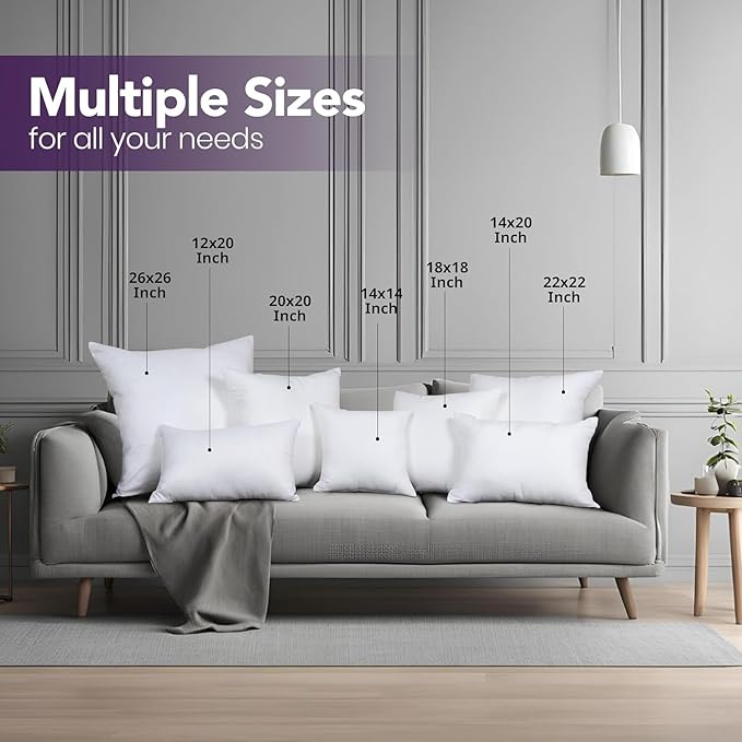 Utopia Bedding 22x22 Pillow Inserts, Sofa & Couch – Soft, Supportive & Fluffy - Image 2