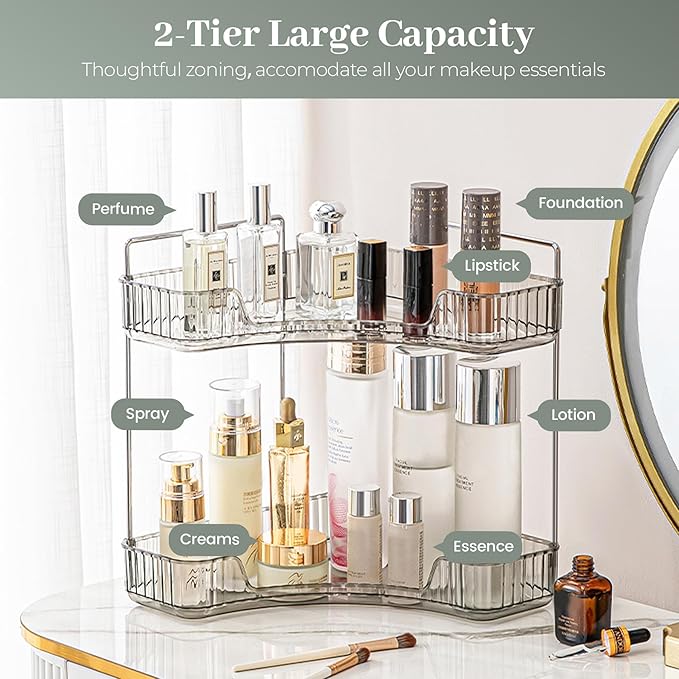 Aveniee Corner Bathroom Counter Organizer, Bathroom Countertop Shelf Makeup - Image 2