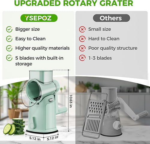 7 IN 1 Upgraded Rotary Cheese Grater - Image 2