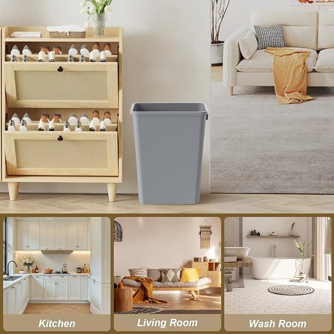 ROOMTEC 35QT Kitchen Trash Can, Lightweight and Sturdy Slim Trash Can,