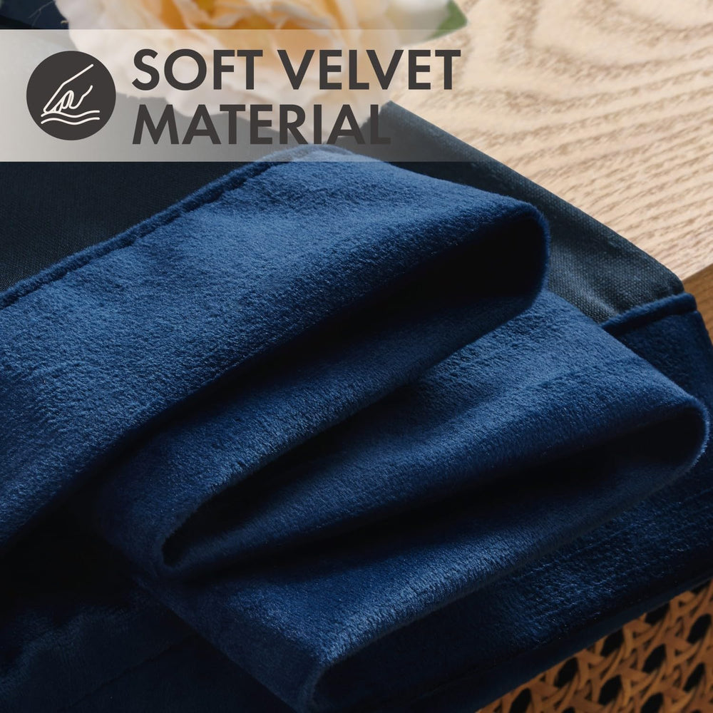 MIULEE Navy Blue Velvet Curtains 4 Panels Set Back Tab 40 x 84 Inch Long