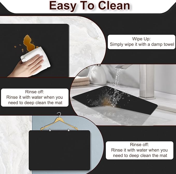 Dish Drying Mat for Kitchen Counter, Super Absorbent & Stain-Resistant - Image 5