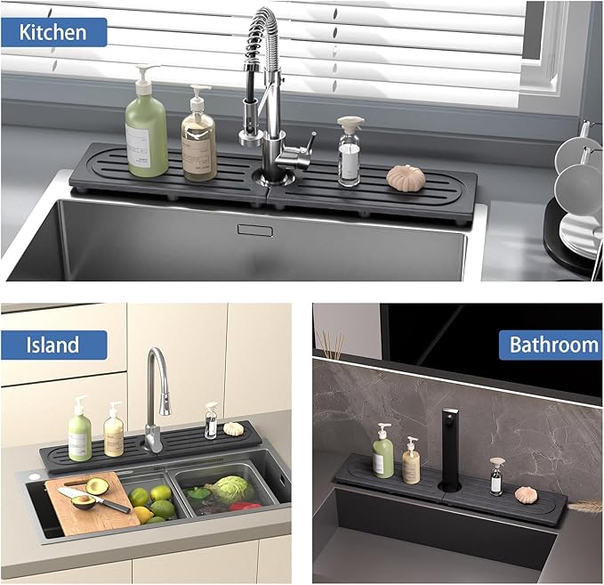 Stone Faucet Mat for Kitchen Sink, Water Absorbing Sink Water Splash Guard - Image 6