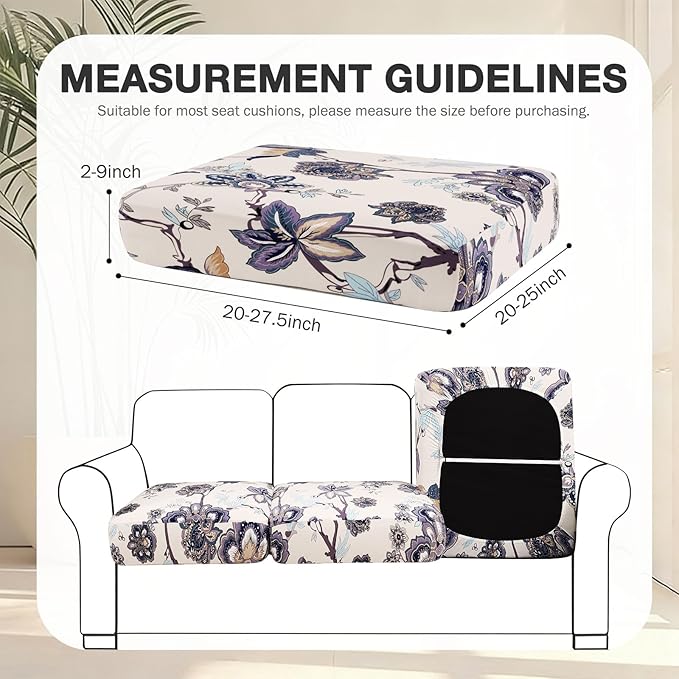 hyha 14Pcs Patio Cushion Covers, Stretch Outdoor Couch Cushion Covers, Washable - Image 2