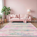 KOZYFLY Pink Nursery Rug for Baby Girl, Washable Thin Area Rugs 5x7 for Kids by KOZYFLY