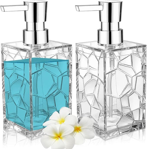 2 Pack Clear Rust Proof Soap Dispenser, Acrylic Plastic Hand Soap Lotion by KellyHome