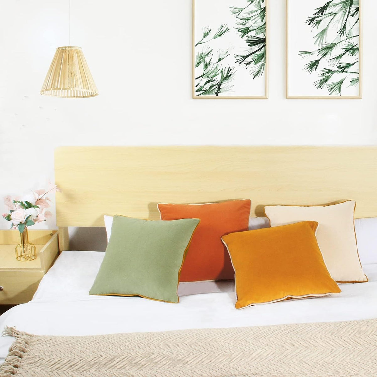 8-colors velvet throw pillow covers 18x18 inch set, main product view