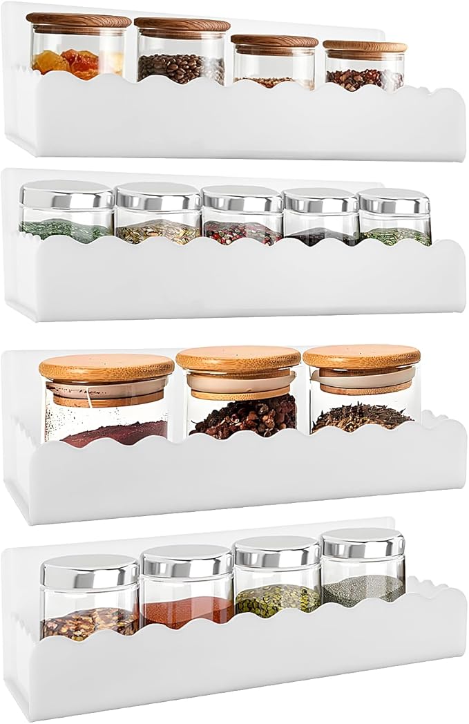10 inch Spice Rack Wall Mounted, 4 Pack Spice Organizer Shelf by Douildhaiy