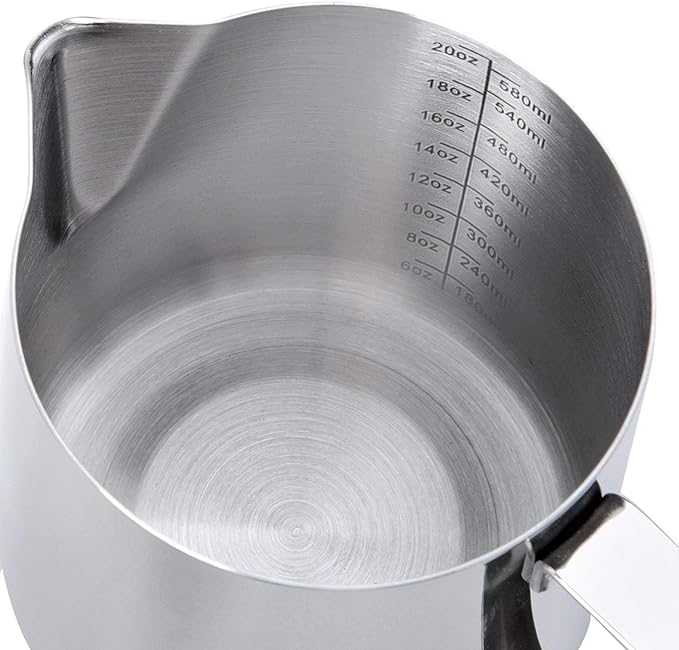 SIKEMAY Milk Frothing Pitcher Cup, 20oz/600ML Milk Frother Cup Stainless Steel - Image 7