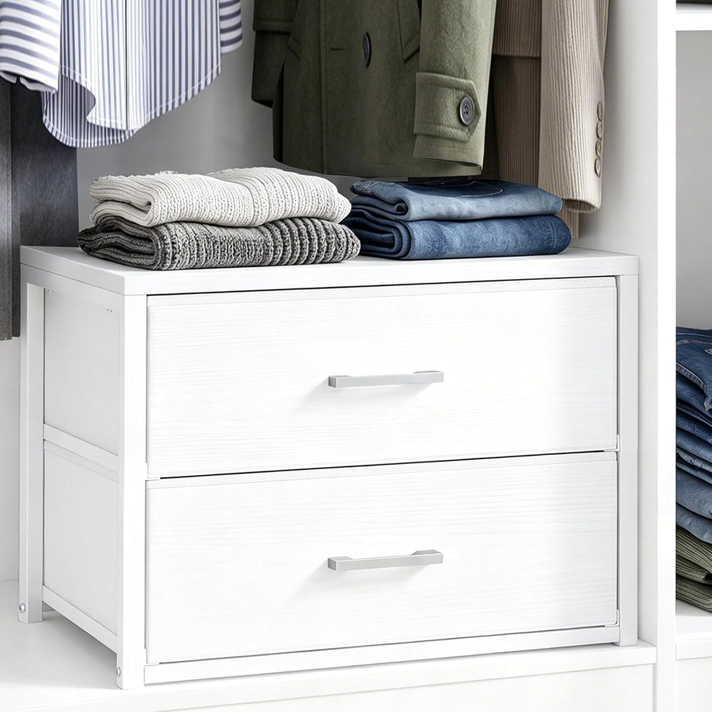 Fixwal Closet Drawers for Clothes, 1 Pack, 2 Drawers Dresser, 21.2" Wide