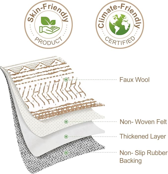 Nakagishi Area Rug Living Room Rugs: 5x7 Machine Washable Boho Large Neutral - Image 9