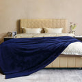 JIAHANNHA Fleece Blanket King Size Navy Blue 108 by 90 Inches Throw Blankets by JIAHANNHA