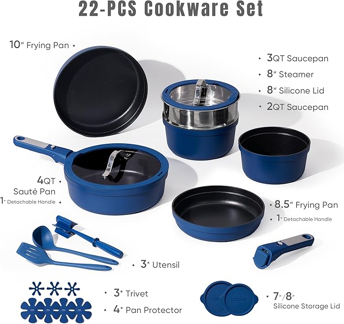 CAROTE 22pcs Pots and Pans Set Non Stick, Nonstick Cookware Set, - Image 2